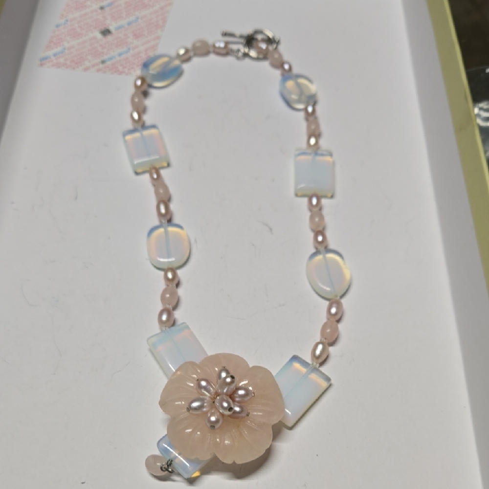 Elegant Pearl and Opal Necklace